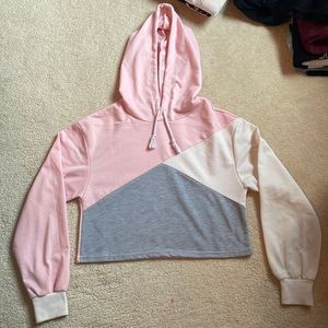 Multi colored cropped hoodie